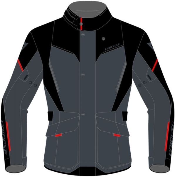Tempest 3 D-Dry Jacket Ebony Black Lava-Red