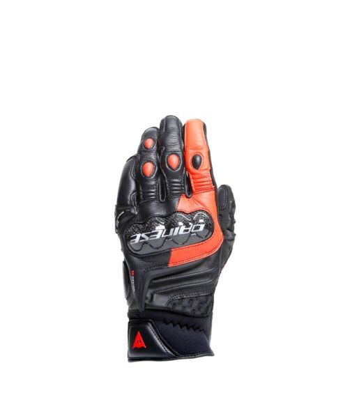 Carbon 4 Short Gloves Black-Fluo-Red