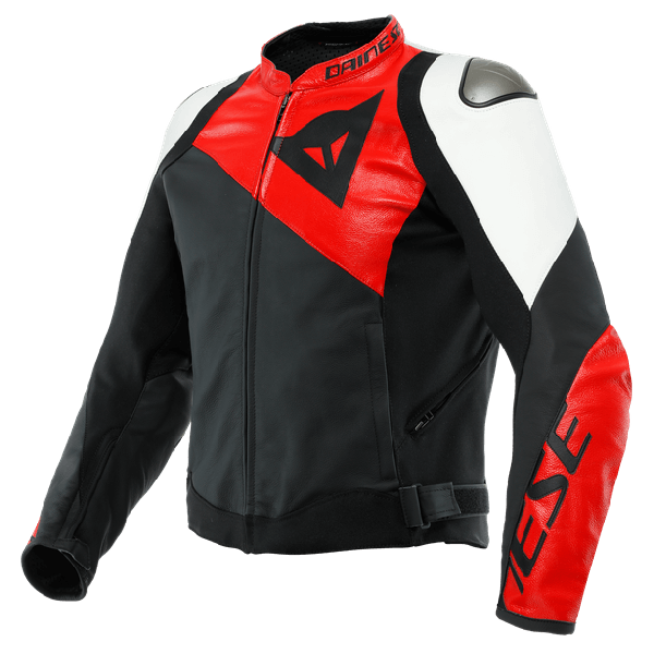 Sportiva Leather Jacket Black/Lava-Red/White