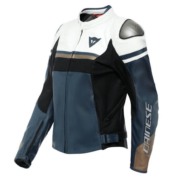 Rapida Lady Leather Jacket Black-Iris/White/Tibetan-Plat