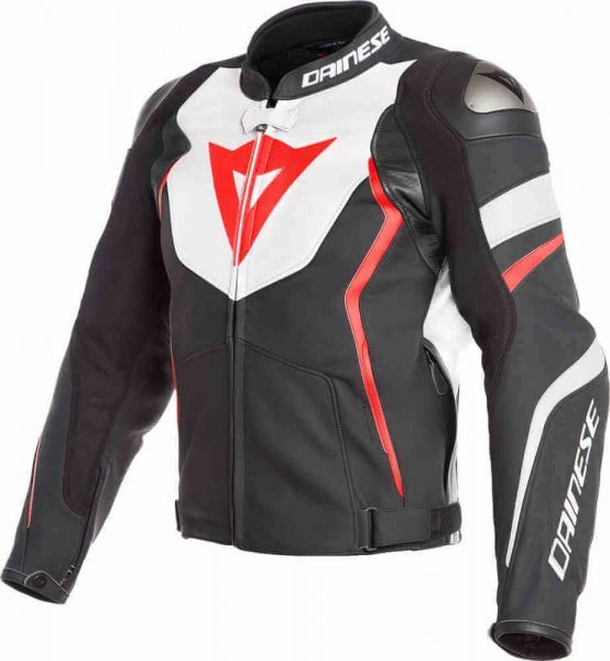 Avro 4 Leather Jacket Black/White/Red