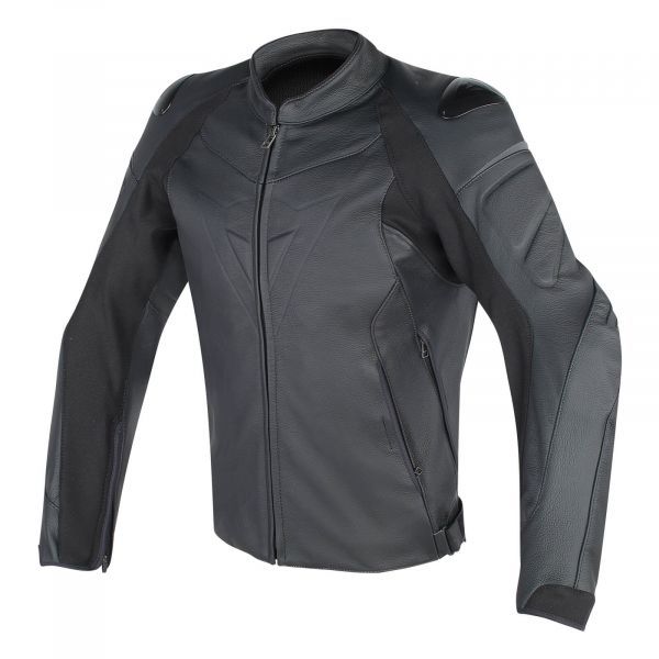 Fighter Leather Jacket Black/Black